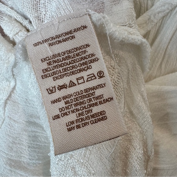 Free People Rainy Days Gauzy Swing Top Peasant Blouse, White, Size M, NWT - Picture 10 of 12